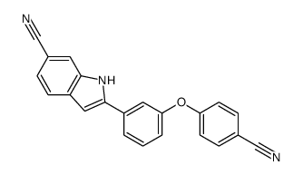 2-[3-(4-cyanophenoxy)phenyl]-1H-indole-6-carbonitrile结构式
