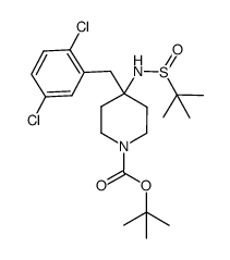 tert-butyl 4-((tert-butylsulfinyl)amino)-4-(2,5-dichlorobenzyl)piperidine-1-carboxylate结构式
