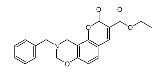 9-benzyl-2-oxo-9,10-dihydro-2H,8H-chromeno[8,7-e][1,3]oxazine-3-carboxylic acid ethyl ester Structure