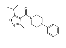 [3-甲基-5-(1-甲基乙基)-4-异噁唑][4-(3-甲基苯基)-1-哌嗪基]-甲酮结构式