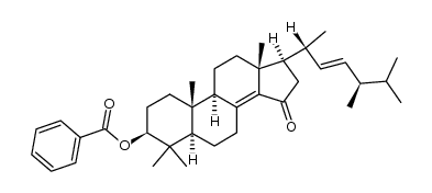(3β,5α,22E)-3-(benzoyloxy)-4,4-dimethylergosta-8(14),22-dien-15-one结构式