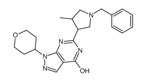 6-(1-benzyl-4-Methylpyrrolidin-3-yl)-1-(tetrahydro-2H-pyran-4-yl)-1H-pyrazolo[3,4-d]pyrimidin-4(5H)-one Structure