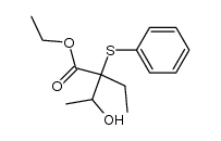 ethyl 2-ethyl-3-hydroxy-2-phenylthiobutanoate结构式