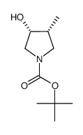 cis-1-Boc-3-羟基-4-甲基四氢吡咯结构式