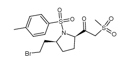 cis 2-(2-bromoethyl)-5-[(methylsulphonyl)acetyl]-1-(p-tolylsulphonyl)pyrrolidine Structure