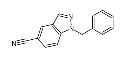 1-苄基-1H-吲唑-5-甲腈结构式