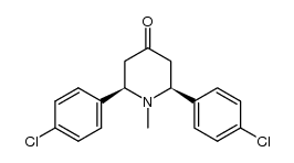 (2R,6S)-2,6-bis(4-chlorophenyl)-1-methylpiperidin-4-one结构式