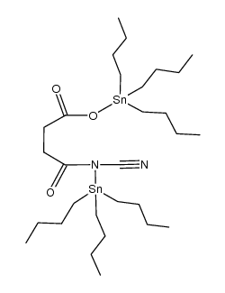 tributylstannyl 4-oxo-4-(N-(tributylstannyl)cyanamido)butanoate Structure