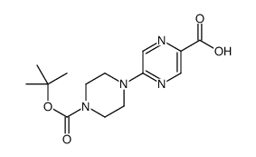 5-(4-(叔丁氧基羰基)哌嗪-1-基)吡嗪-2-羧酸结构式