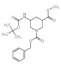 1-Benzyl 3-Methyl 5-(N-BOC-amino)piperidin-1,3-dicarboxylate Structure