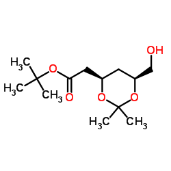 (4R-Cis)-6-羟甲基-2,2-二甲基-1,3-二氧六环-4-乙酸叔丁酯结构式