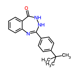 2-[4-(2-Methyl-2-propanyl)phenyl]-1,4-dihydro-5H-1,3,4-benzotriazepin-5-one Structure