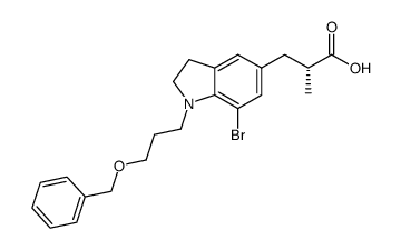 (R)-3-(1-(3-(benzyloxy)propyl)-7-bromoindolin-5-yl)-2-methylpropanoic acid Structure
