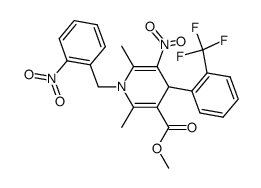methyl 2,6-dimethyl-5-nitro-1-(2-nitrobenzyl)-4-(2-trifluoromethylphenyl)-1,4-dihydropyridine-3-carboxylate结构式
