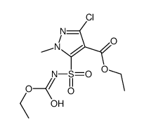 3-氯-5-[[(乙氧羰基 )氨基]磺酰]-1-甲基-1H-吡唑-4-羧酸乙酯结构式