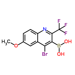 [4-Bromo-6-methoxy-2-(trifluoromethyl)-3-quinolinyl]boronic acid Structure