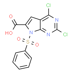 7-(苯磺酰基)-2,4-二氯-7H-吡咯并[2,3-d]嘧啶-6-羧酸结构式