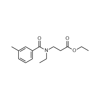 3-(正乙基-3-甲基苯甲酰胺基)丙酸乙酯结构式