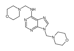 N,9-bis(morpholin-4-ylmethyl)purin-6-amine结构式