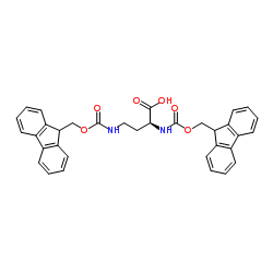 (S)-2,4-双((((9H-芴-9-基)甲氧基)羰基)氨基)丁酸结构式