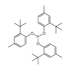 三(2-叔丁基-4-甲基苯基)亚磷酸酯结构式
