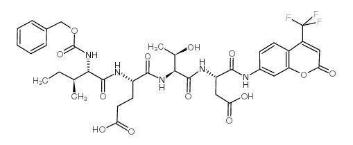 Z-异亮氨酰-谷氨酰-苏氨酰-天冬氨酸-AFC结构式