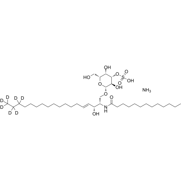 3-O-Sulfo-D-galactosyl-β1-1'-N-tridecanoyl-D-erythro-sphingosine-d7结构式