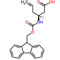 Fmoc-(S)-3-氨基-5-己烯酸结构式