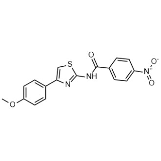 N-(4-(4-甲氧基苯基)噻唑-2-基)-4-硝基苯甲酰胺结构式