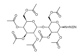 1-azido-1-deoxy-4-O-(2',3',4',6'-tetra-O-acetyl-α-D-glucopyranosyl)-2,3,6-tri-O-acetyl-β-D-glucose结构式