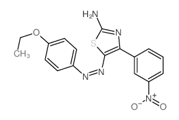 4-ethoxy-N-[[2-imino-4-(3-nitrophenyl)-1,3-thiazol-5-ylidene]amino]aniline structure