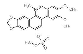 (1,3)Benzodioxolo(5,6-c)phenanthridinium, 2,3-dimethoxy-12-methyl-, methyl sulfate (9CI) Structure
