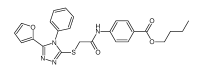 butyl 4-[[2-[[5-(furan-2-yl)-4-phenyl-1,2,4-triazol-3-yl]sulfanyl]acetyl]amino]benzoate Structure
