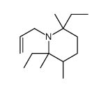 2,6-diethyl-2,3,6-trimethyl-1-prop-2-enylpiperidine结构式