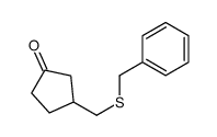 3-(benzylsulfanylmethyl)cyclopentan-1-one结构式