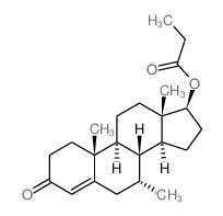 17-.beta.- (1-oxopropoxy)-7-.alpha.-methyl-androst-4-en-3-one结构式