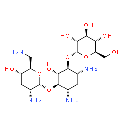 4-O-(2,6-Diamino-2,3,6-trideoxy-α-D-ribo-hexopyranosyl)-6-O-(α-D-glucopyranosyl)-2-deoxy-D-streptamine Structure