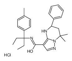 (5R)-7,7-Dimethyl-N-[3-(4-methylphenyl)-3-pentanyl]-5-phenyl-4,5, 6,7-tetrahydropyrazolo[1,5-a]pyrimidine-3-carboxamide hydrochlori de (1:1) Structure