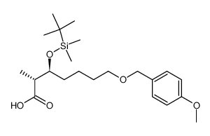 (2R,3S)-3-(tert-Butyl-dimethyl-silanyloxy)-7-(4-methoxy-benzyloxy)-2-methyl-heptanoic acid Structure