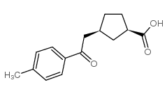 cis-3-[2-(4-methylphenyl)-2-oxoethyl]cyclopentane-1-carboxylic acid结构式