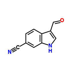 3-甲酰基-1H-吲哚-6-甲腈结构式