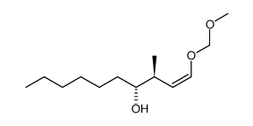 (3RS,4SR,1Z)-4-hydroxy-1-methoxymethoxy-3-methyldec-1-ene结构式