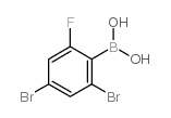 2,4-二溴-6-氟苯基硼酸结构式
