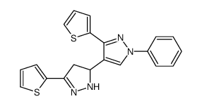 1-phenyl-3-thiophen-2-yl-4-(3-thiophen-2-yl-4,5-dihydro-1H-pyrazol-5-yl)pyrazole结构式