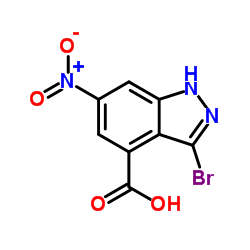 3-溴-6-硝基-1H-吲唑-4-羧酸结构式