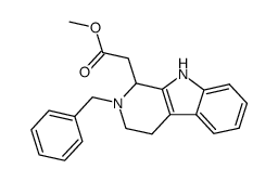 (2-Benzyl-2,3,4,9-tetrahydro-1H-β-carbolin-1-yl)-acetic acid methyl ester结构式