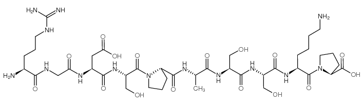 H-Arg-Gly-Asp-Ser-Pro-Ala-Ser-Ser-Lys-Pro-OH acetate salt structure