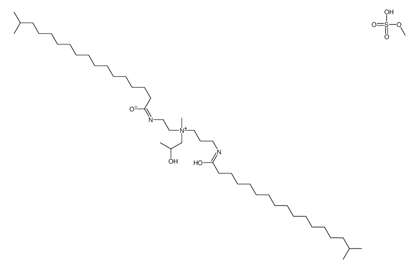 (2-hydroxypropyl)methyl[2-[(1-oxoisooctadecyl)amino]ethyl][3-[(1-oxoisooctadecyl)amino]propyl]ammonium methyl sulphate structure