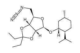 (1S,2S,5R)-1-O-[5-azido-5-deoxy-2,3-O-(3-pentylidene)-β-D-ribofuranosyl]-(-)-menthol结构式