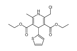 2-Chloromethyl-6-methyl-4-thiophen-2-yl-1,4-dihydro-pyridine-3,5-dicarboxylic acid diethyl ester结构式